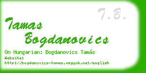 tamas bogdanovics business card
