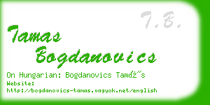 tamas bogdanovics business card